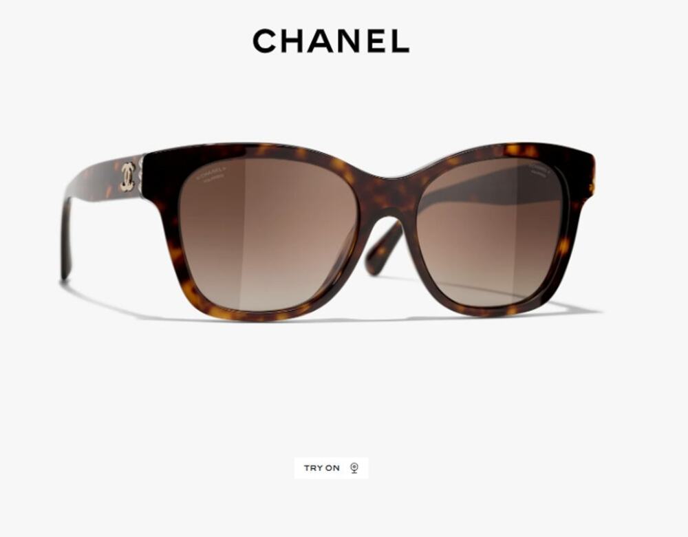 Chanel 5482H Dark Tortoise Square Sunglasses Pearl CC Logo